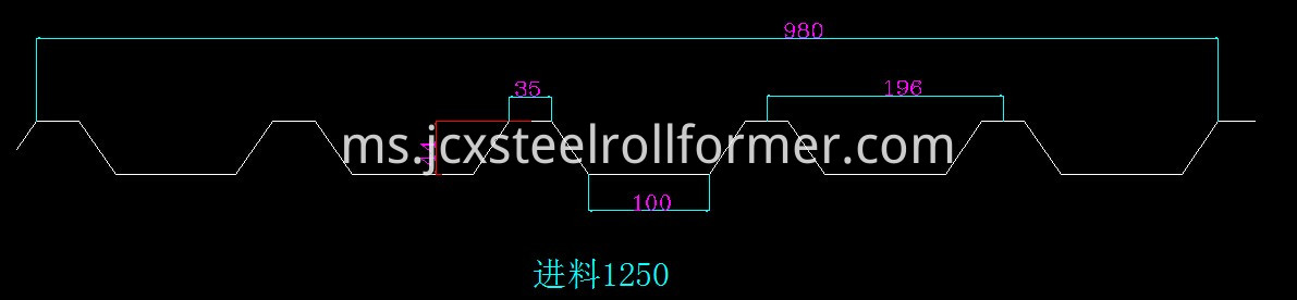 980 roof profile drawing